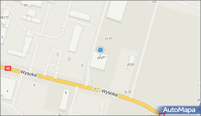 Tomaszów Mazowiecki, Wysoka, 15/17, mapa Tomaszów Mazowiecki