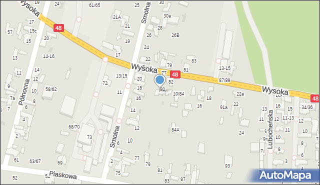 Tomaszów Mazowiecki, Wysoka, 82A, mapa Tomaszów Mazowiecki