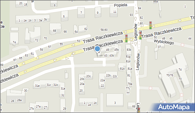 Toruń, Wybickiego Józefa, gen., 51b, mapa Torunia