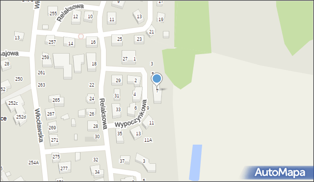 Toruń, Wypoczynkowa, 7, mapa Torunia