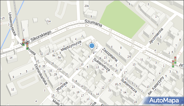 Toruń, Wysoka, 6a, mapa Torunia