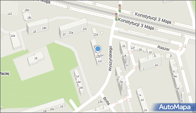 Toruń, Wyszyńskiego Stefana, ks. kard., 12b, mapa Torunia