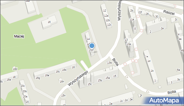 Toruń, Wyszyńskiego Stefana, ks. kard., 14c, mapa Torunia