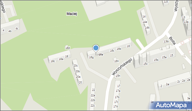 Toruń, Wyszyńskiego Stefana, ks. kard., 16f, mapa Torunia