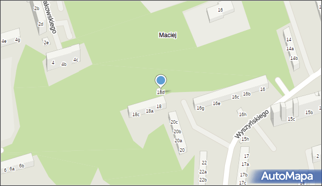 Toruń, Wyszyńskiego Stefana, ks. kard., 18d, mapa Torunia