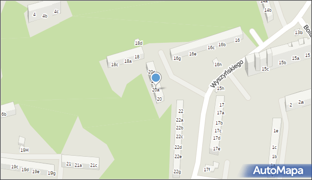 Toruń, Wyszyńskiego Stefana, ks. kard., 20a, mapa Torunia