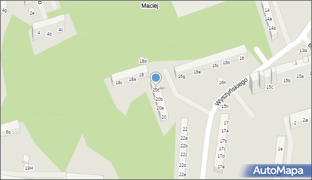 Toruń, Wyszyńskiego Stefana, ks. kard., 20c, mapa Torunia