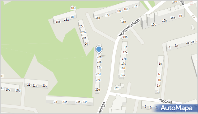 Toruń, Wyszyńskiego Stefana, ks. kard., 22a, mapa Torunia