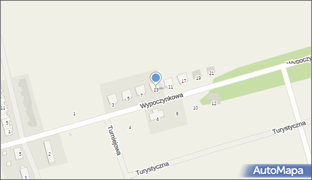 Trzaskowo, Wypoczynkowa, 13, mapa Trzaskowo