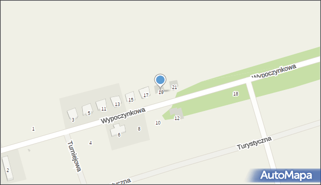 Trzaskowo, Wypoczynkowa, 19, mapa Trzaskowo