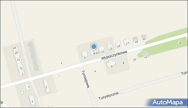 Trzaskowo, Wypoczynkowa, 5, mapa Trzaskowo