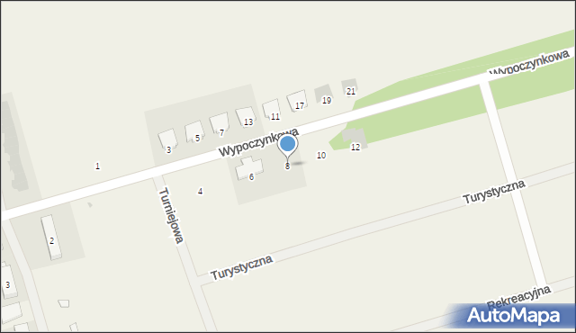 Trzaskowo, Wypoczynkowa, 8, mapa Trzaskowo