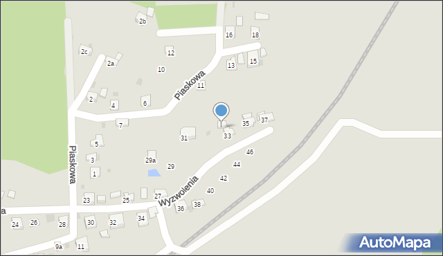 Trzebinia, Wyzwolenia, 33a, mapa Trzebinia