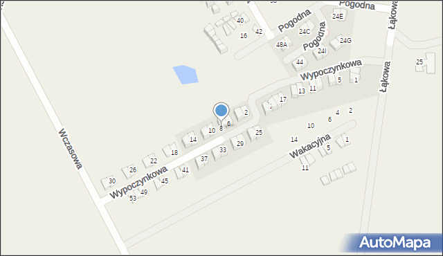 Trzęsacz, Wypoczynkowa, 8, mapa Trzęsacz