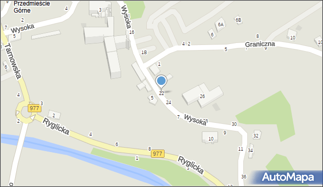 Tuchów, Wysoka, 22, mapa Tuchów