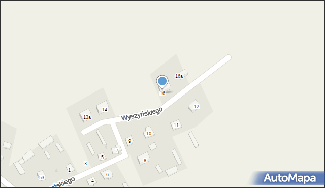 Turośl, Wyszyńskiego Stefana, ks. kard., 16, mapa Turośl