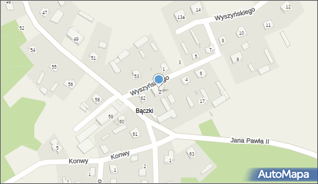 Turośl, Wyszyńskiego Stefana, ks. kard., 2, mapa Turośl