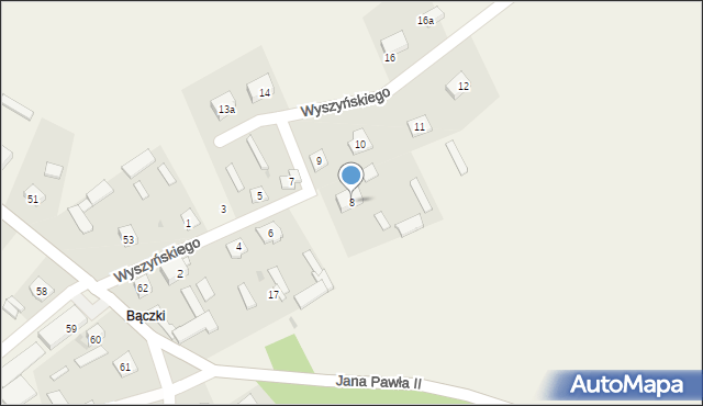 Turośl, Wyszyńskiego Stefana, ks. kard., 8, mapa Turośl