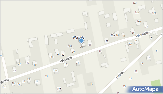 Turośń Kościelna, Wysokie, 28, mapa Turośń Kościelna