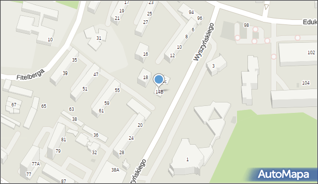 Tychy, Wyszyńskiego Stefana, ks. kard., 14B, mapa Tych&oacute;w