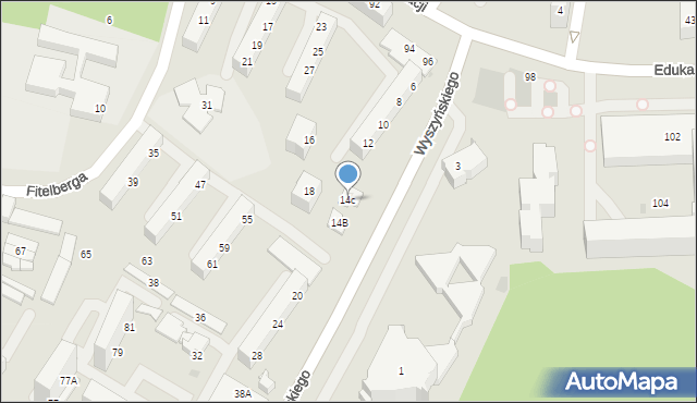 Tychy, Wyszyńskiego Stefana, ks. kard., 14c, mapa Tychów