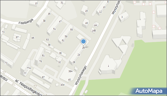 Tychy, Wyszyńskiego Stefana, ks. kard., 20, mapa Tychów