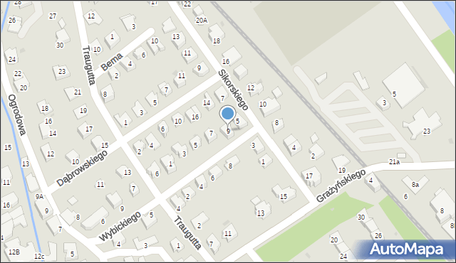 Ustroń, Wybickiego Józefa, gen., 9, mapa Ustroń