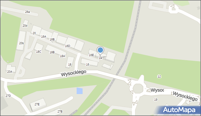 Wałbrzych, Wysockiego Piotra, 14, mapa Wałbrzycha