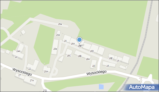 Wałbrzych, Wysockiego Piotra, 16B, mapa Wałbrzycha