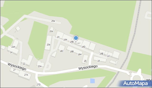 Wałbrzych, Wysockiego Piotra, 16C, mapa Wałbrzycha