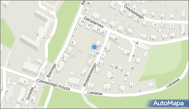 Wałbrzych, Wyspiańskiego Stanisława, 8A, mapa Wałbrzycha