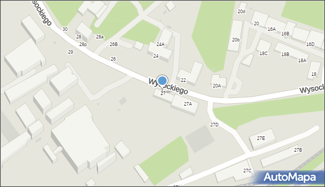Wałbrzych, Wysockiego Piotra, 27, mapa Wałbrzycha