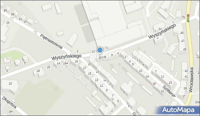 Wałbrzych, Wyszyńskiego Stefana, ks. prym. kard., 10, mapa Wałbrzycha