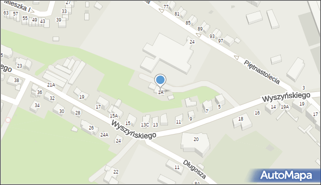 Wałbrzych, Wyszyńskiego Stefana, ks. prym. kard., 1A, mapa Wałbrzycha