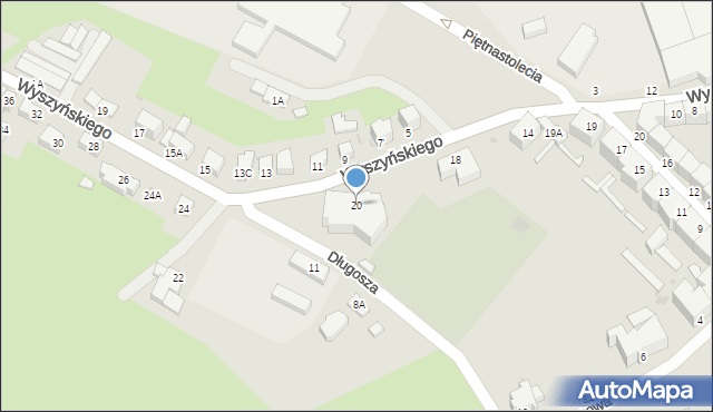 Wałbrzych, Wyszyńskiego Stefana, ks. prym. kard., 20, mapa Wałbrzycha