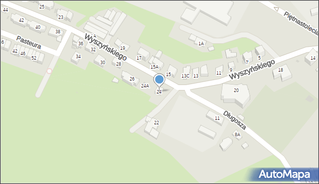 Wałbrzych, Wyszyńskiego Stefana, ks. prym. kard., 24, mapa Wałbrzycha