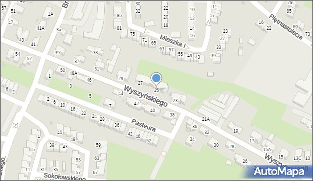 Wałbrzych, Wyszyńskiego Stefana, ks. prym. kard., 25, mapa Wałbrzycha