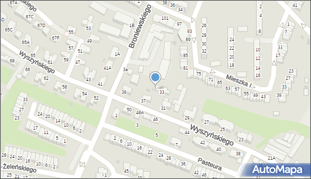 Wałbrzych, Wyszyńskiego Stefana, ks. prym. kard., 35, mapa Wałbrzycha