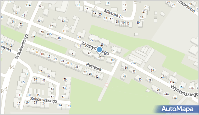 Wałbrzych, Wyszyńskiego Stefana, ks. prym. kard., 40, mapa Wałbrzycha