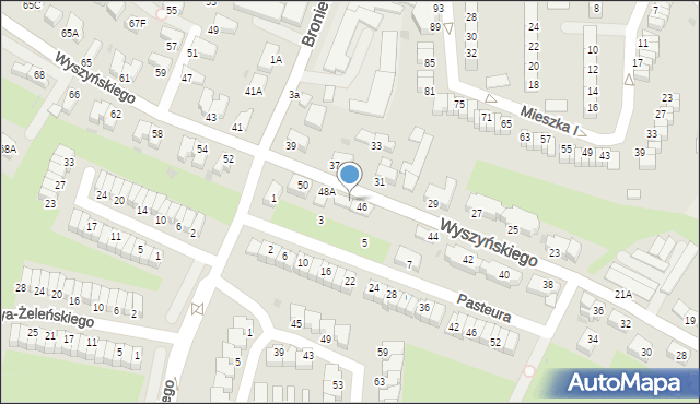 Wałbrzych, Wyszyńskiego Stefana, ks. prym. kard., 48, mapa Wałbrzycha