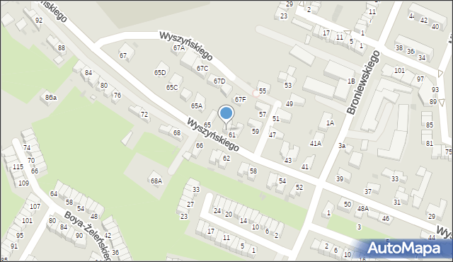 Wałbrzych, Wyszyńskiego Stefana, ks. prym. kard., 63, mapa Wałbrzycha