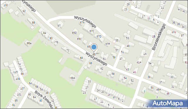 Wałbrzych, Wyszyńskiego Stefana, ks. prym. kard., 65, mapa Wałbrzycha