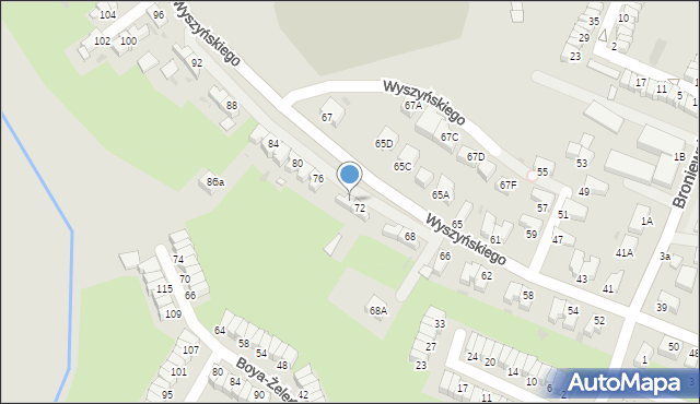 Wałbrzych, Wyszyńskiego Stefana, ks. prym. kard., 74, mapa Wałbrzycha