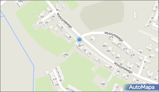 Wałbrzych, Wyszyńskiego Stefana, ks. prym. kard., 84, mapa Wałbrzycha