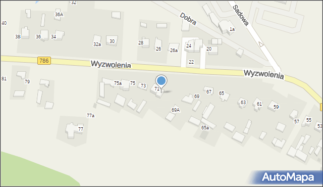 Wancerzów, Wyzwolenia, 71a, mapa Wancerzów