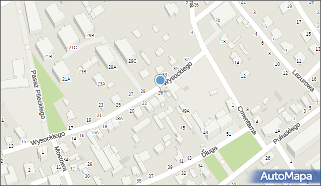 Warka, Wysockiego Piotra, 26, mapa Warka