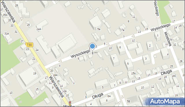 Warka, Wysockiego Piotra, 8, mapa Warka