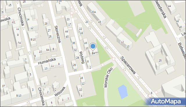 Warszawa, Wybieg, 8A, mapa Warszawy