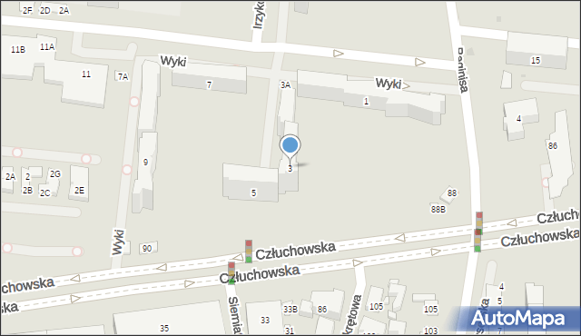 Warszawa, Wyki Kazimierza, 3, mapa Warszawy