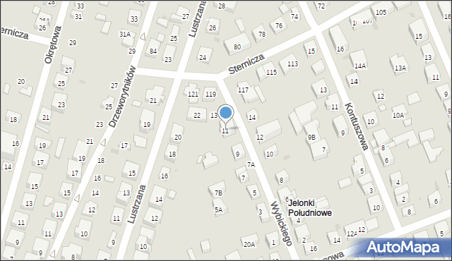 Warszawa, Wybickiego Józefa, gen., 11, mapa Warszawy